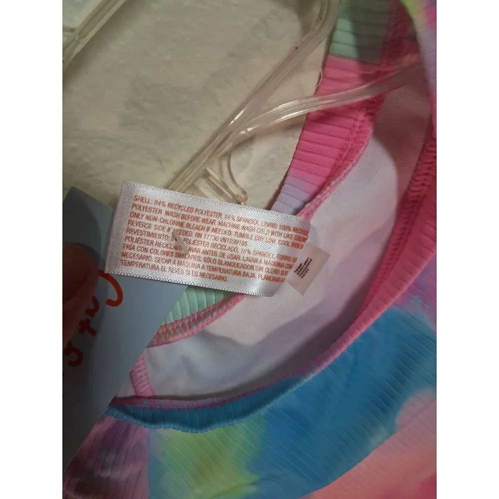 NWT Cat & Jack Swim Rash Guard Long Sleeve Summer Colorful Girls Size XL (14)